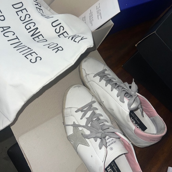 Golden Goose Superstar Distressed Lace Up Trainers - Picture 3 of 7